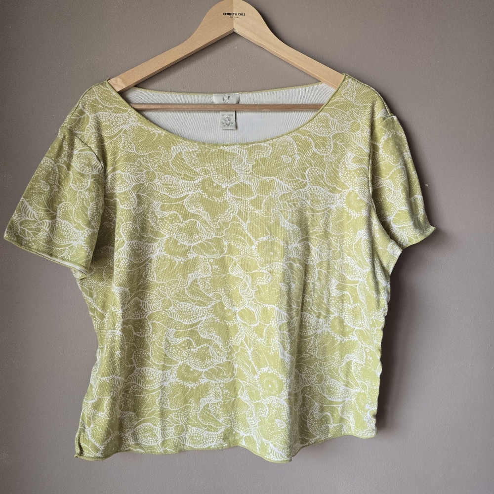 J. Jill Green Patterned Blouse Size Large
